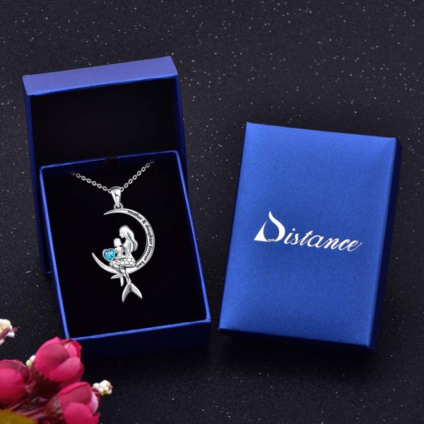 Sterling Silver Classic Sea Mermaid Crescent Moon Necklace Pendant Valentine's Gifts Jewelry - Image 6