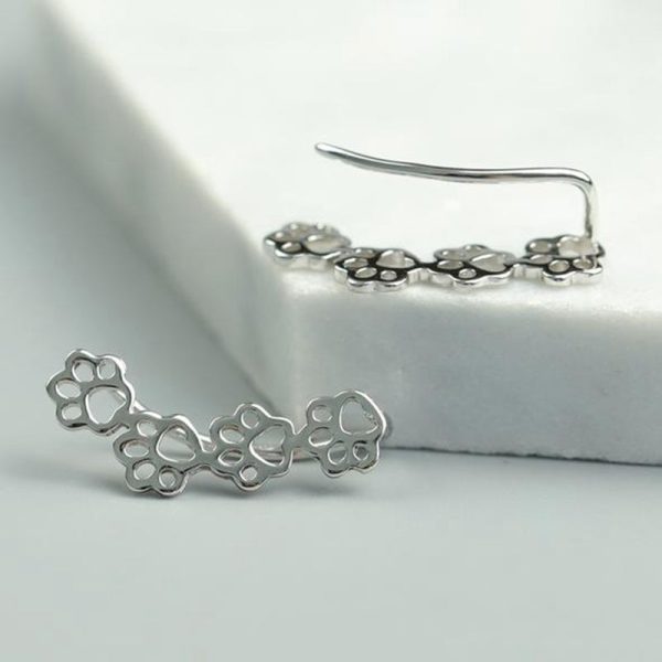 Dog Paw Print Climber Ear Cuff