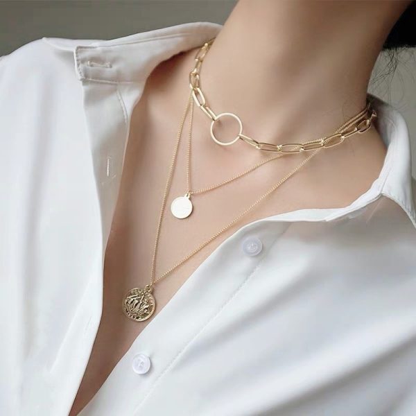 Thick Necklace Fashion Man Avatar Geometric Multilayer Necklace - Image 4